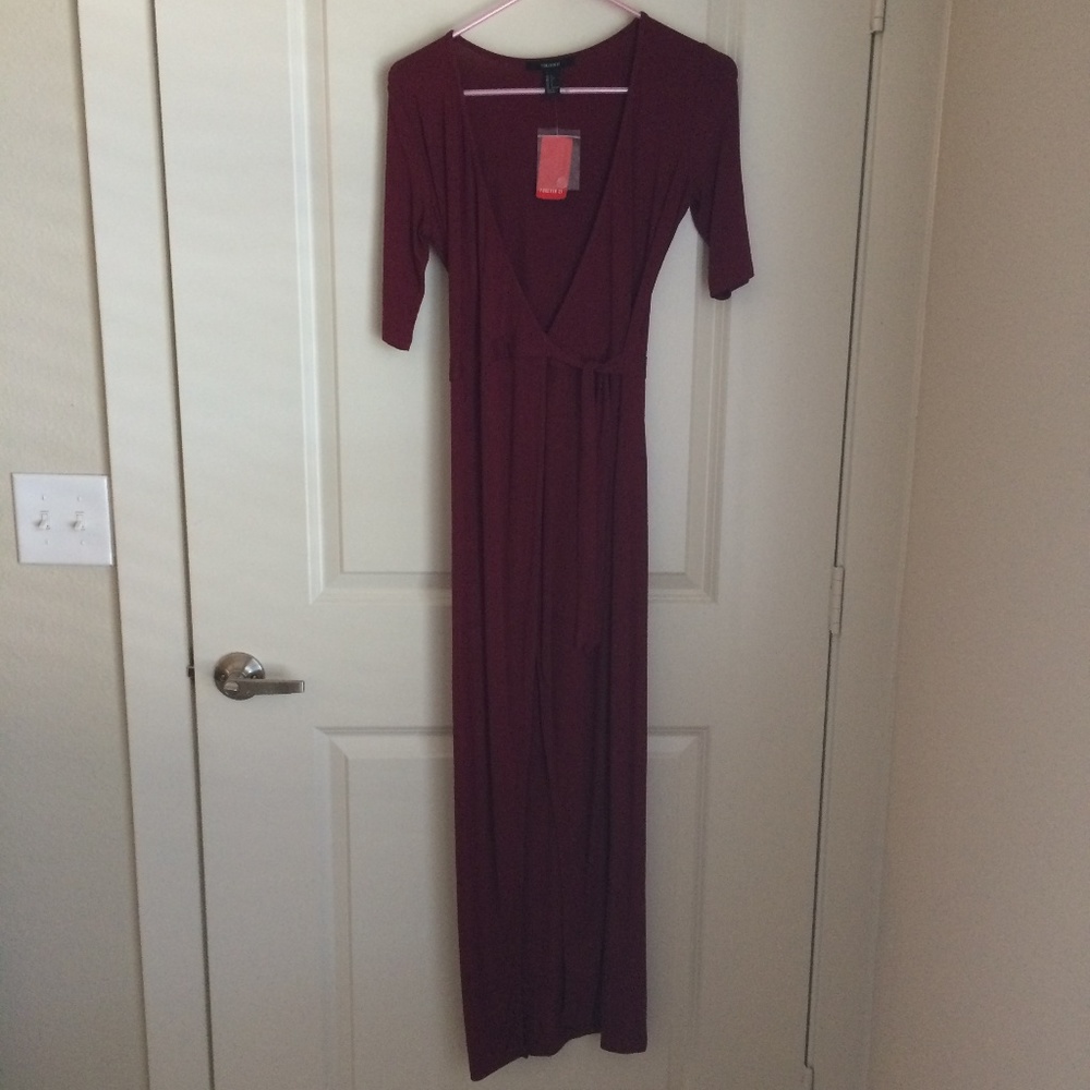 Forever 21 Wrap Dress Maroon
